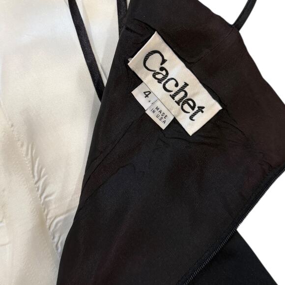 Vintage Cachet B&W Tuxedo Contrast Princess Gown - Picture 5 of 10